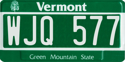 VT license plate WJQ577