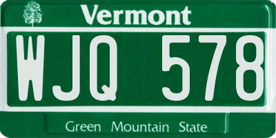 VT license plate WJQ578
