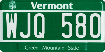 VT license plate WJQ580