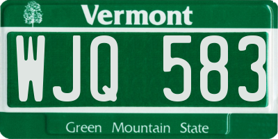 VT license plate WJQ583