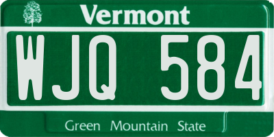 VT license plate WJQ584