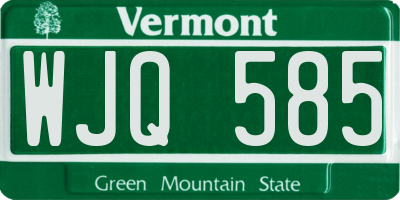 VT license plate WJQ585