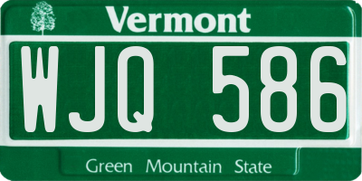 VT license plate WJQ586