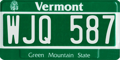 VT license plate WJQ587