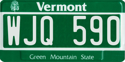 VT license plate WJQ590