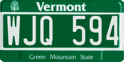 VT license plate WJQ594