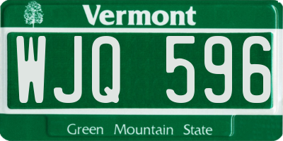 VT license plate WJQ596