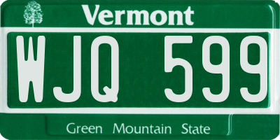 VT license plate WJQ599