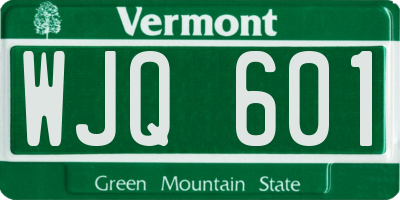 VT license plate WJQ601