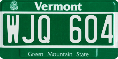 VT license plate WJQ604