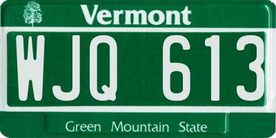 VT license plate WJQ613