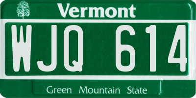 VT license plate WJQ614