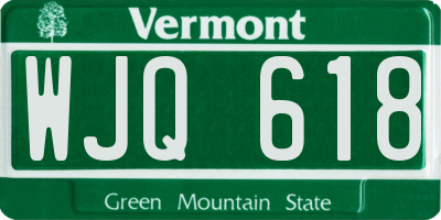 VT license plate WJQ618