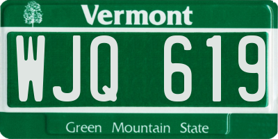 VT license plate WJQ619