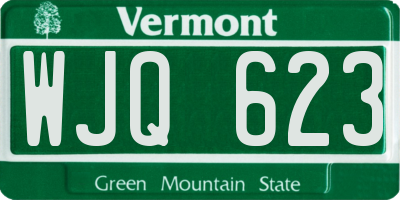VT license plate WJQ623
