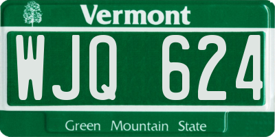 VT license plate WJQ624