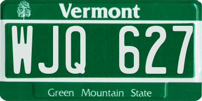 VT license plate WJQ627