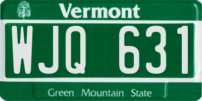 VT license plate WJQ631