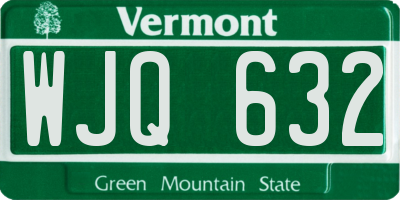 VT license plate WJQ632