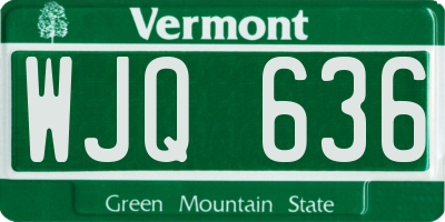 VT license plate WJQ636