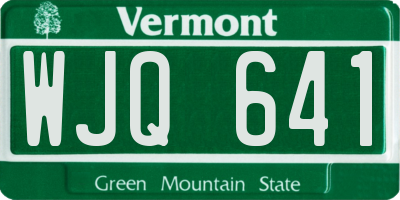 VT license plate WJQ641