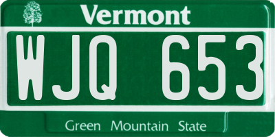VT license plate WJQ653