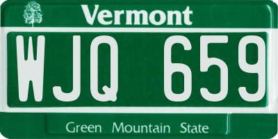 VT license plate WJQ659