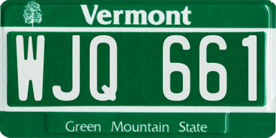 VT license plate WJQ661