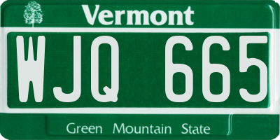 VT license plate WJQ665