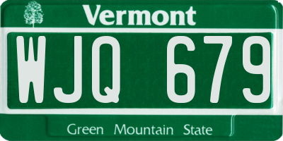 VT license plate WJQ679