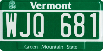 VT license plate WJQ681