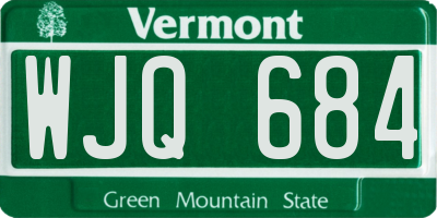 VT license plate WJQ684
