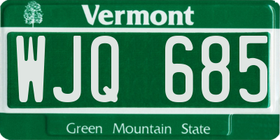 VT license plate WJQ685
