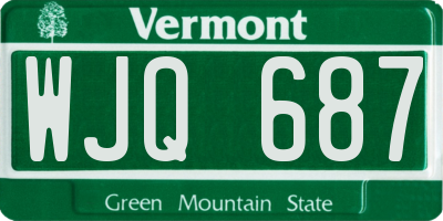 VT license plate WJQ687