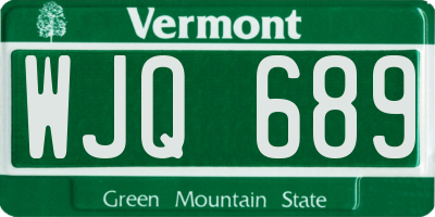 VT license plate WJQ689