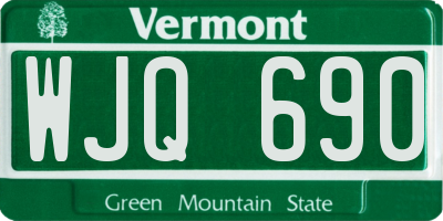 VT license plate WJQ690