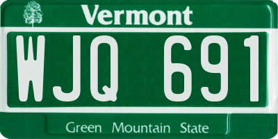 VT license plate WJQ691