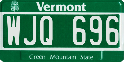 VT license plate WJQ696