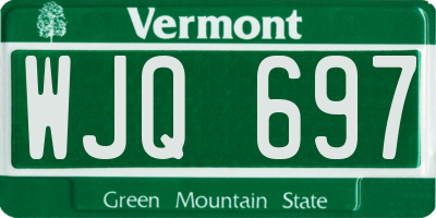 VT license plate WJQ697