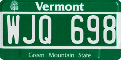 VT license plate WJQ698