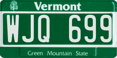 VT license plate WJQ699