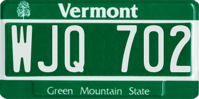 VT license plate WJQ702