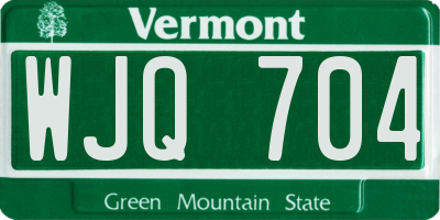VT license plate WJQ704