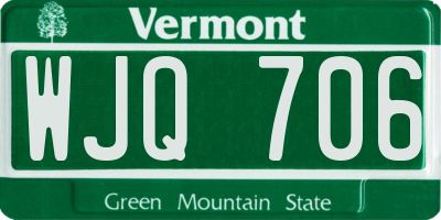 VT license plate WJQ706
