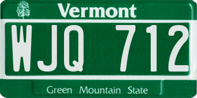 VT license plate WJQ712