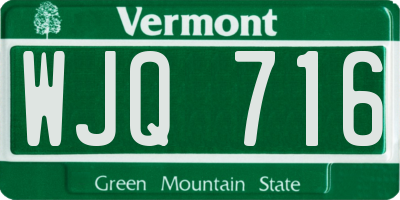 VT license plate WJQ716