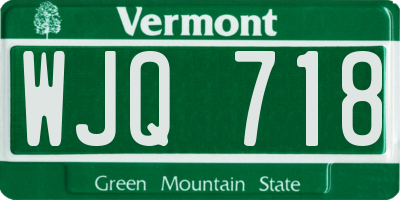 VT license plate WJQ718