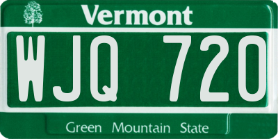 VT license plate WJQ720