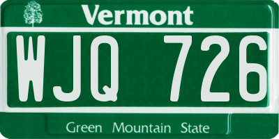 VT license plate WJQ726
