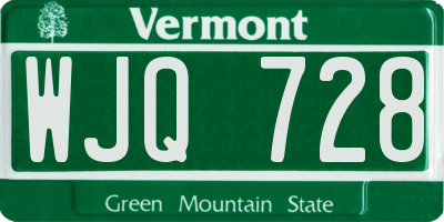 VT license plate WJQ728